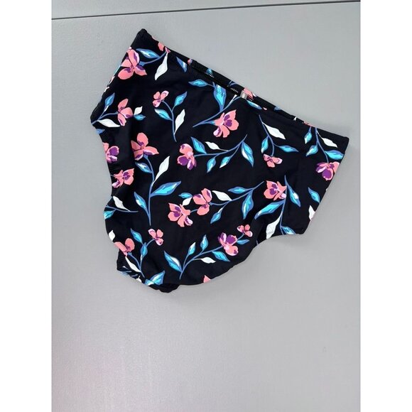 Lands' End women's 6 black pink floral high waisted swim bikini bottoms NWOT - Picture 4 of 5